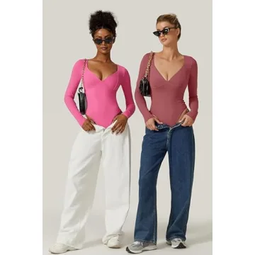 QINSEN Women's V Neck Shapewear Bodysuit - Flattering Fit