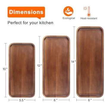 Wooden Serving Platters Acacia Long Charcuterie Boards Rectangle Wood Tray Home Decor Serving Cheese Board Appetizer Snack Plates Kitchen Dinner Platter for Food Dish Rectangular Cake Dessert Trays