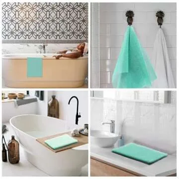 2 Pieces African Bath Sponge African Net Long Net Bath Sponge Exfoliating Shower Body Scrubber Back Scrubber Skin Smoother,Great for Daily Use (Green)