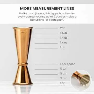 A Bar Above Premium Japanese Jigger, With 8 Measurements Inside, Professional and Heavy Duty, 304 Stainless Steel Cocktail Double Jigger for Bartending, 1 Pack, Stainless Steel