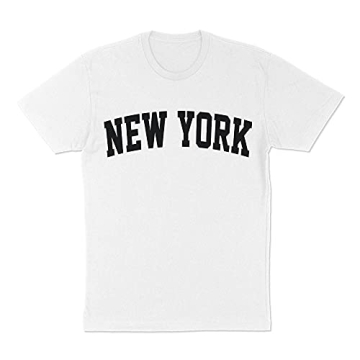 Eco-Friendly College Style New York Unisex Large White Tee