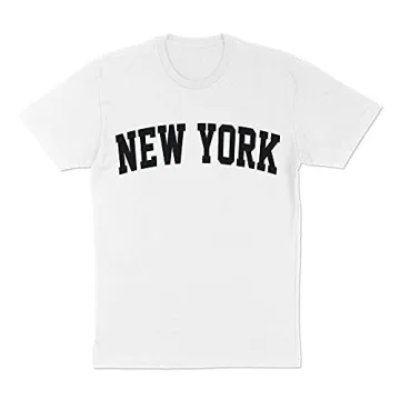 Eco-Friendly College Style New York Unisex Large White Tee