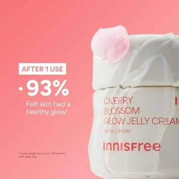 innisfree Cherry Blossom Glow Jelly Cream with Niacinamide for Smooth, Glowing Skin, Korean Skincare Hydrating Moisturizer