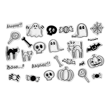 Halloween Cute Creature Ghost Clear Stamps for Card Making Decoration DIY Scrapbooking, Halloween St...