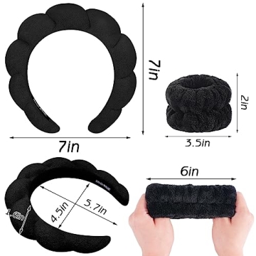 Zkptops Spa Headband & Wristband Set - Stylish Hair Accessory