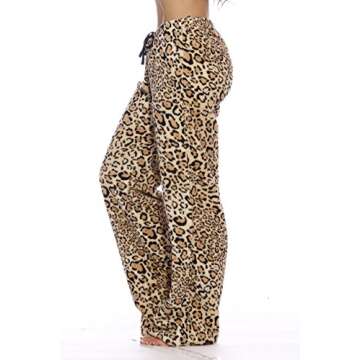 Just Love Women's Plush Pajama Pants - Petite to Plus Size Pajamas, Leopard, Large