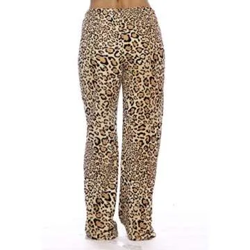 Just Love Women's Plush Pajama Pants - Petite to Plus Size Pajamas, Leopard, Large