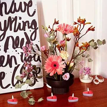 50 Heart Shaped Unscented Tea Lights Candles for Celebrations