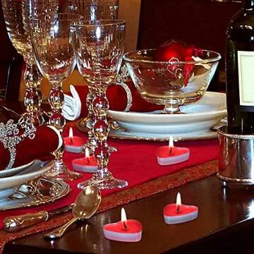 50 Heart Shaped Unscented Tea Lights Candles for Celebrations