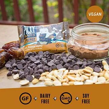 Picky Bars Real Food Energy Bars, Plant Based Protein, All-Natural, Gluten Free, Non-GMO, Non-Dairy, Ah, Fudge Nuts, Pack of 10