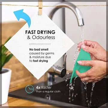 Swedish Dishcloths Cellulose Sponge Cloth - Bulk 10 Pack of Eco-Friendly No Odor Reusable Cleaning Cloths for Kitchen - Absorbent Dish Cloth Hand Towel Sets Reusable (Dishcloth – Assorted) by TOMOVI