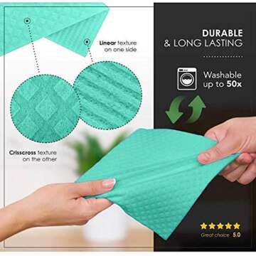 Swedish Dishcloths Cellulose Sponge Cloth - Bulk 10 Pack of Eco-Friendly No Odor Reusable Cleaning Cloths for Kitchen - Absorbent Dish Cloth Hand Towel Sets Reusable (Dishcloth – Assorted) by TOMOVI