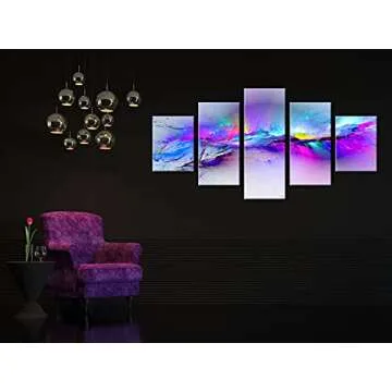 Wieco Art Changing Colors Large Canvas Prints Wall Art Purple Abstract Landscape Pictures Paintings ...