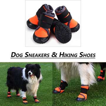Petilleur Breathable Dog Hiking Shoes for Hot, Ice & Sharp Pavement Pet Paws Protector Anti-Skid Dog...