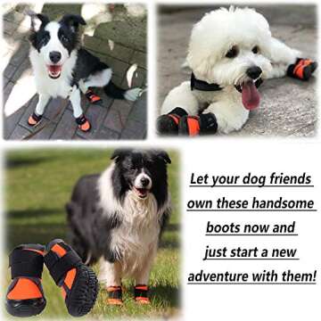 Petilleur Breathable Dog Hiking Shoes for Hot, Ice & Sharp Pavement Pet Paws Protector Anti-Skid Dog Boots Durable Pet Sneakers for Outdoor Activities (Orange, XL)