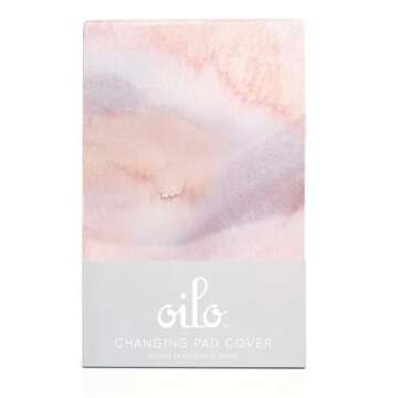 Oilo Changing Pad Cover, Breathable 100% Turkish Cotton Fitted Jersey, 300 Thread Count, Machine Washable, Fits Standard Changing Pads (32" x 16"), Girl, Boy, & Neutral Nursery Design, Sandstone