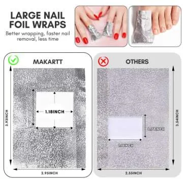 Makartt Nail Polish Remover, 100pcs Nail Foil Wraps for Soak Off Gel Polish Remover, with 1.18inch P...