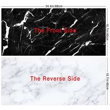 Allenjoy 3pcs 34.4x15.7 in Double Sided Photography Background 2 in 1 Black Marble Wood Texture Pattern Paper Tabletop Backdrop Food Jewelry Cosmetics Makeup Professional Photo Shoot