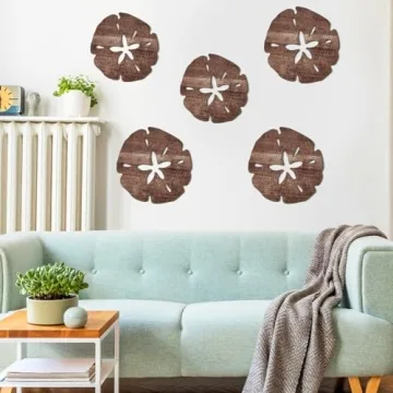 5 Pcs Coastal Sand Dollar Wall Decor for Beachy Vibes