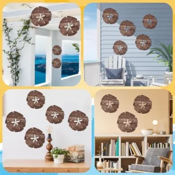 5 Pcs Coastal Sand Dollar Wall Decor for Beachy Vibes