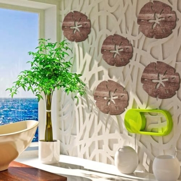 5 Pcs Coastal Sand Dollar Wall Decor for Beachy Vibes