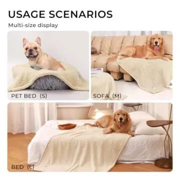 Luciphia Premium Fleece Dog Puppy Blanket Soft Pet Sherpa Calming Cat Blanket Throw for Small Medium Dog Cat(Beige,57x40 inches)
