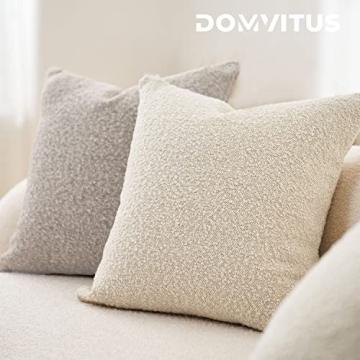 Luxurious DOMVITUS Boucle Throw Pillow Cover 24x24