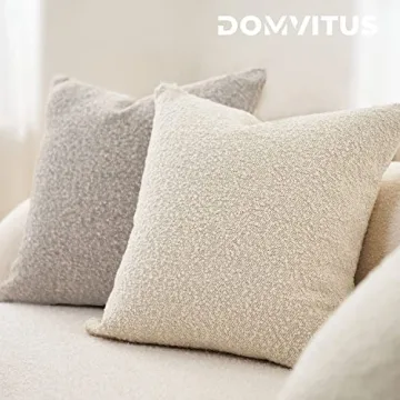 Luxurious DOMVITUS Boucle Throw Pillow Cover 24x24