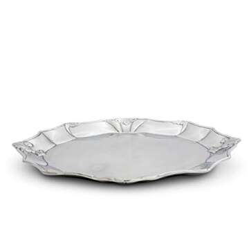 Arthur Court Designs Aluminum Fleur-De-Lis Oval Platter Food Serving Tray French Theme Tarnish-Free ...