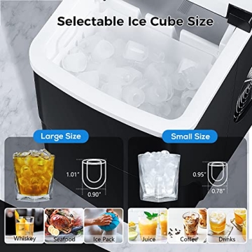 AGLUCKY Self-Cleaning Ice Maker - 26 lbs of Ice Daily