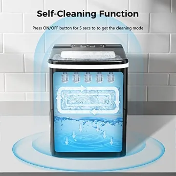 AGLUCKY Self-Cleaning Ice Maker - 26 lbs of Ice Daily