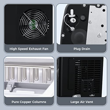 AGLUCKY Self-Cleaning Ice Maker - 26 lbs of Ice Daily