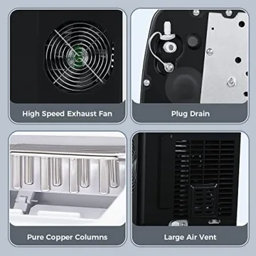 AGLUCKY Self-Cleaning Ice Maker - 26 lbs of Ice Daily