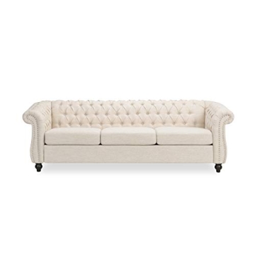 Christopher Knight Home Norma Sofa – Elegant Chesterfield Design in Beige