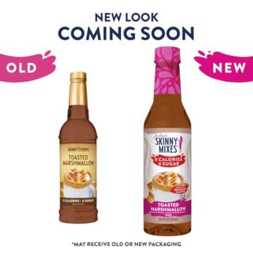 Jordan's Skinny Syrups Sugar Free Coffee Syrup, Toasted Marshmallow Flavor Drink Mix, Zero Calorie F...