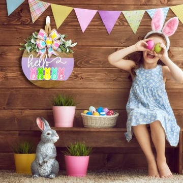 Easter Bunny Welcome Sign for Festive Decor