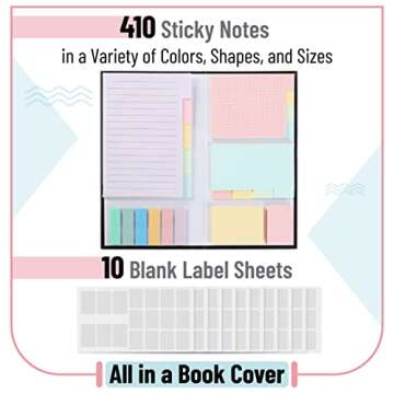 Mr. Pen- Sticky Notes Set, 410 Pack, Pastel Colors, Divider Sticky Notes, School Supplies, Office Su...