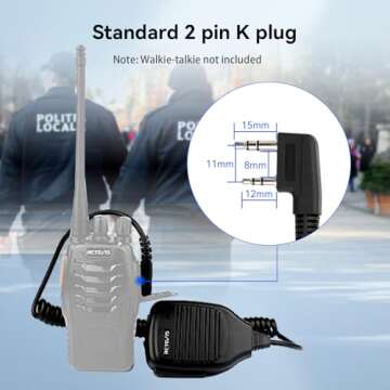 Retevis 2 Pin Shoulder Mic Speaker - Perfect for Clear Communication