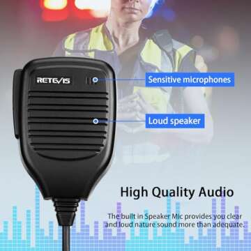Retevis 2 Pin Shoulder Mic for Clear Communication