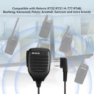 Retevis 2 Pin Shoulder Mic for Clear Communication
