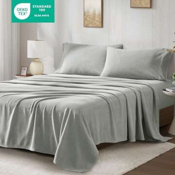 True North by Sleep Philosophy Micro Fleece Cal King Sheet Set for Cozy Nights