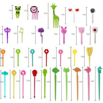 Fun Bento Picks set, 160 Pcs Animal Food Picks for Kids, Cute Cartoon Animal Fruit Food Toothpicks, ...