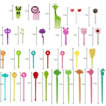 Fun Bento Picks set, 160 Pcs Animal Food Picks for Kids, Cute Cartoon Animal Fruit Food Toothpicks, ...