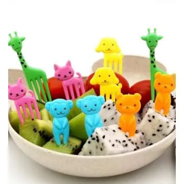 Fun Bento Picks set, 160 Pcs Animal Food Picks for Kids, Cute Cartoon Animal Fruit Food Toothpicks, Lunch Bento Box Picks for Toddler - Shapes Include Animals, Eyes, Flowers, Notes, Candy etc