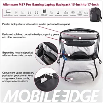 Mobile Edge 23L Alienware Laptop Backpack - Gray/Black