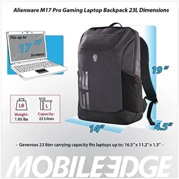 Mobile Edge 23L Alienware Laptop Backpack - Gray/Black