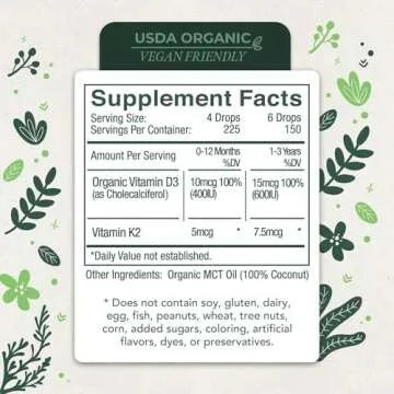 Vitamin D3 K2 Liquid Drops for Infants - Optimal Health