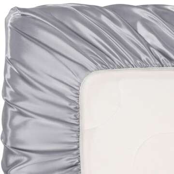 Pro Goleem Satin Soft Crib Sheet Great for Baby with Sensitive Hair Silky Baby Mattress Sheet Gray Unisex 52’’x28’’x8’’ Fitted Sheet