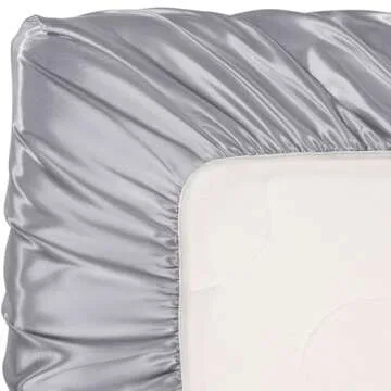 Pro Goleem Satin Soft Crib Sheet Great for Baby with Sensitive Hair Silky Baby Mattress Sheet Gray Unisex 52’’x28’’x8’’ Fitted Sheet