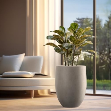 Kante Weathered Concrete Tall Planter Indoor Outdoor Decor